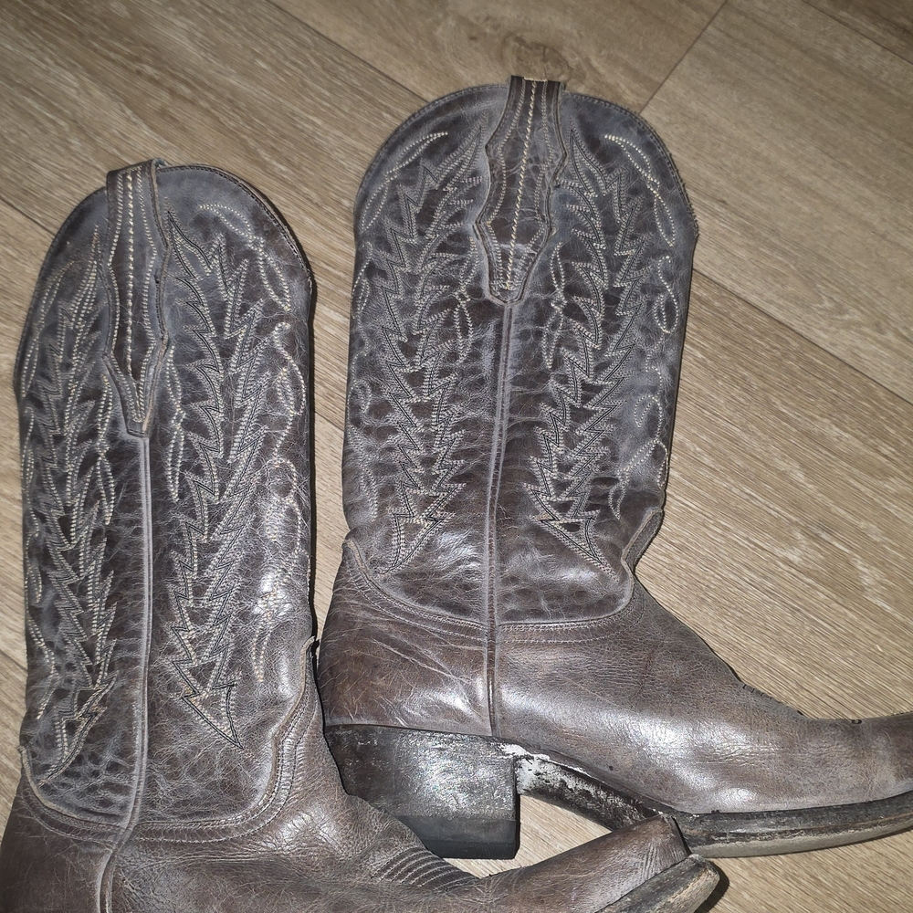 Womens Cavender's Brown Leather Cowboy Boots